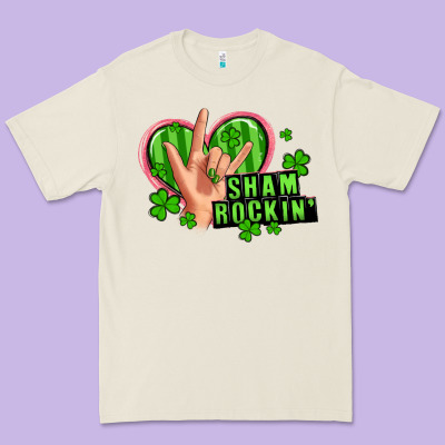 Shamrockin' Rock N Roll Female Hand Premium Tee Designed By Artiststas
