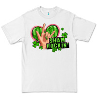 White shamrockin' rock n roll female hand Premium Tee - Artiststas