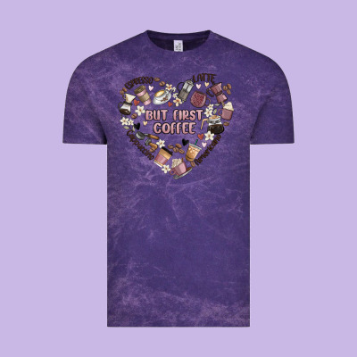 But First Coffee Vintage Tee Designed By Maliassmallbusiness
