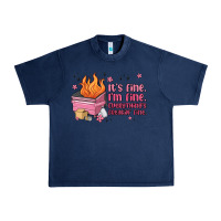 Navy it's fine i'm fine everything's freakin' fine Urban Heavy Tee - MaliasSmallBusiness
