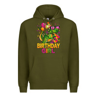 Army Green 3rd birthday girl t rex pink Premium Hoodie - CowGirlArtShop