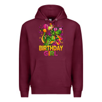 Burgundy 3rd birthday girl t rex pink Premium Hoodie - CowGirlArtShop