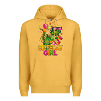 Mustard 3rd birthday girl t rex pink Premium Hoodie - CowGirlArtShop