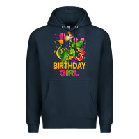 Navy 3rd birthday girl t rex pink Premium Hoodie - CowGirlArtShop