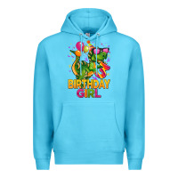 Ocean Blue 3rd birthday girl t rex pink Premium Hoodie - CowGirlArtShop