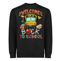 Black welcome back to school with school bus Heavyweight Sweatshirt - NancyCooperArtShop