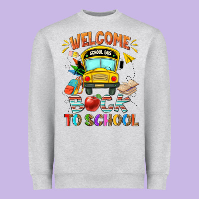 Welcome Back To School With School Bus Heavyweight Sweatshirt Designed By Nancycooperartshop