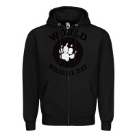 Black World Wildlife Day Zipper Hoodie - Bettercallsaul