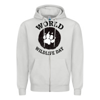 Dove Grey World Wildlife Day Zipper Hoodie - Bettercallsaul