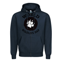 Navy World Wildlife Day Zipper Hoodie - Bettercallsaul
