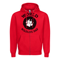 Red World Wildlife Day Zipper Hoodie - Bettercallsaul