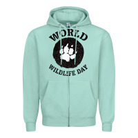 Seafoam World Wildlife Day Zipper Hoodie - Bettercallsaul