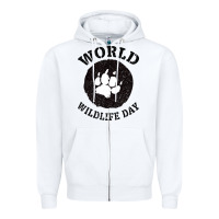 White World Wildlife Day Zipper Hoodie - Bettercallsaul