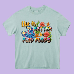 Life Is Better In Flip Flops Summer Heavy Core Tee Designed By Jahusdesignshop