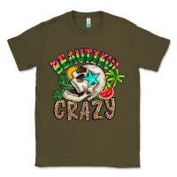 Army Green Beautiful Crazy Summer Classic Tee - CowhideDigitalArt