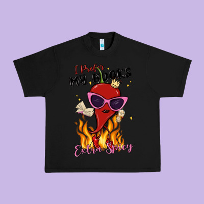 I Prefer My Books Extra Spicy Urban Heavy Tee Designed By Maliassmallbusiness