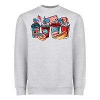 Heather Grey 4th of july coffee cups Heavyweight Sweatshirt - NancyCooperArtShop