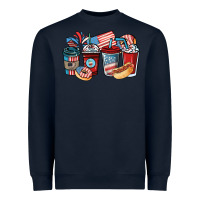 Navy 4th of july coffee cups Heavyweight Sweatshirt - NancyCooperArtShop