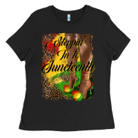Black steppin' in to juneteenth Ladies Tee - HRA Design Shop