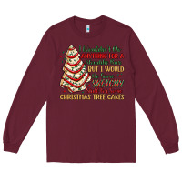 Burgundy sketchy stuff for some christmas tree cakes Long Sleeve Tee - MaliasSmallBusiness