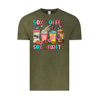 Vintage Olive half teacher half coffee Vintage Tee - JahusDesignShop