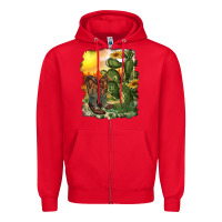Red western boots with cactus and desert Zipper Hoodie - RanaPortraitStore