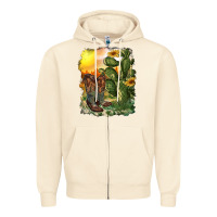 Sandshell western boots with cactus and desert Zipper Hoodie - RanaPortraitStore