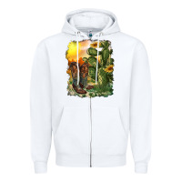 White western boots with cactus and desert Zipper Hoodie - RanaPortraitStore