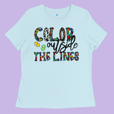 Color Outside The Lines Ladies Tee Designed By Cowhidedigitalart