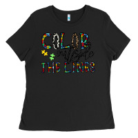 Black color outside the lines Ladies Tee - CowhideDigitalArt