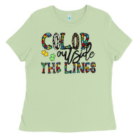 Matcha color outside the lines Ladies Tee - CowhideDigitalArt