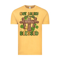 Vintage Mustard not lucky just really blessed malia Vintage Tee - MaliasSmallBusiness