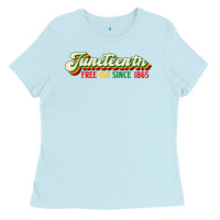 Baby Blue juneteenth free ish since 1865 Ladies Tee - HRA Design Shop