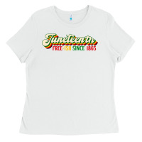 White juneteenth free ish since 1865 Ladies Tee - HRA Design Shop