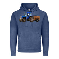 Vintage Denim Farm Tractor Vintage Hoodie - RanaPortraitStore