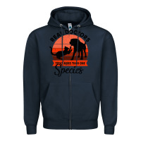 Navy Treat More Than One Species Zipper Hoodie - Bettercallsaul