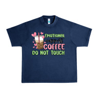 Navy emotional support coffee do not touch Urban Heavy Tee - MaliasSmallBusiness