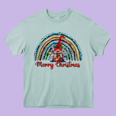 Merry Christmas Gnomes   Rainbow Heavy Core Tee Designed By Barkaloodesign
