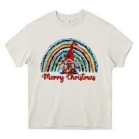 Cream merry christmas gnomes   rainbow Heavy Core Tee - BarkalooDesign