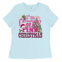 Baby Blue I Am Dreaming Of A Pink Christmas Ladies Tee - FaDigitalArtStudio