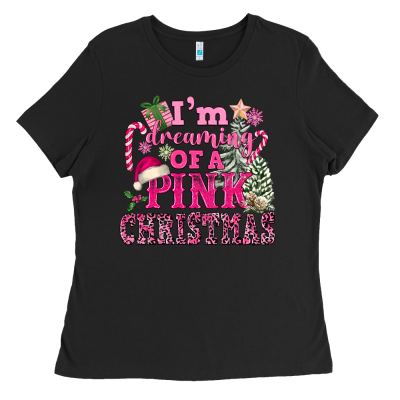 I Am Dreaming Of A Pink Christmas Ladies Tee by FaDigitalArtStudio | Teevron