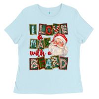 Baby Blue I Love A Man With A Beard Ladies Tee - FaDigitalArtStudio