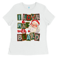 White I Love A Man With A Beard Ladies Tee - FaDigitalArtStudio