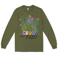 Army Green grow in grace Long Sleeve Tee - MaliasSmallBusiness