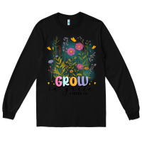 Black grow in grace Long Sleeve Tee - MaliasSmallBusiness