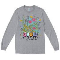 Heather Grey grow in grace Long Sleeve Tee - MaliasSmallBusiness