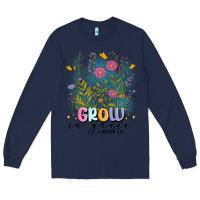 Navy grow in grace Long Sleeve Tee - MaliasSmallBusiness