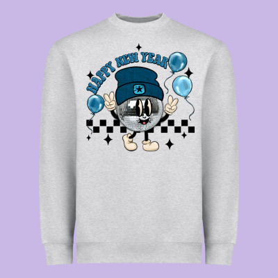 Happy New Year Disco Ball Heavyweight Sweatshirt Designed By Maliassmallbusiness