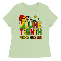 Matcha juneteenth fist free ish since 1865 Ladies Tee - HRA Design Shop