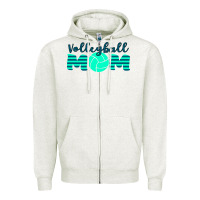 Oatmeal Heather Volleyball Mom Zipper Hoodie - Bettercallsaul